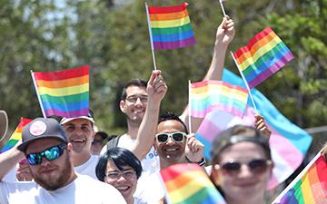 Viasat employees at pride week